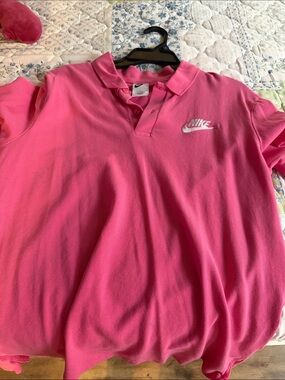 Nike Pink Polo Shirt with White Logo